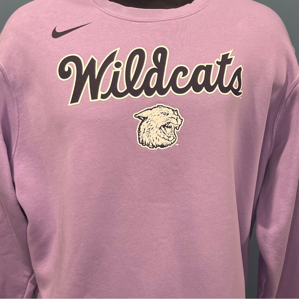 Men’s Nike K-State Wildcats lavender long sleeve crew sweatshirt sz XXL - Picture 2 of 7